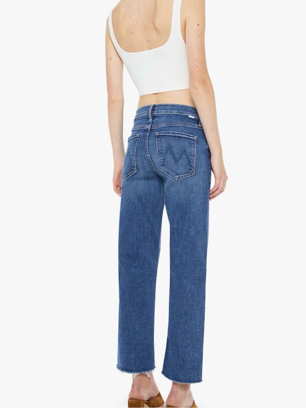 Mother The Newbie Ankle Fray Jeans Prized Possession Sz 28 New Mid Rise Straight - Picture 3 of 8